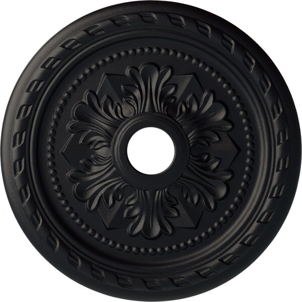 Ekena Millwork Palmetto Ceiling Medallion (Fits Canopies up to 3 5/8"), 23 5/8"OD x 3 5/8"ID x 1 5/8"P, Steel Gray CM23PMSGS - main